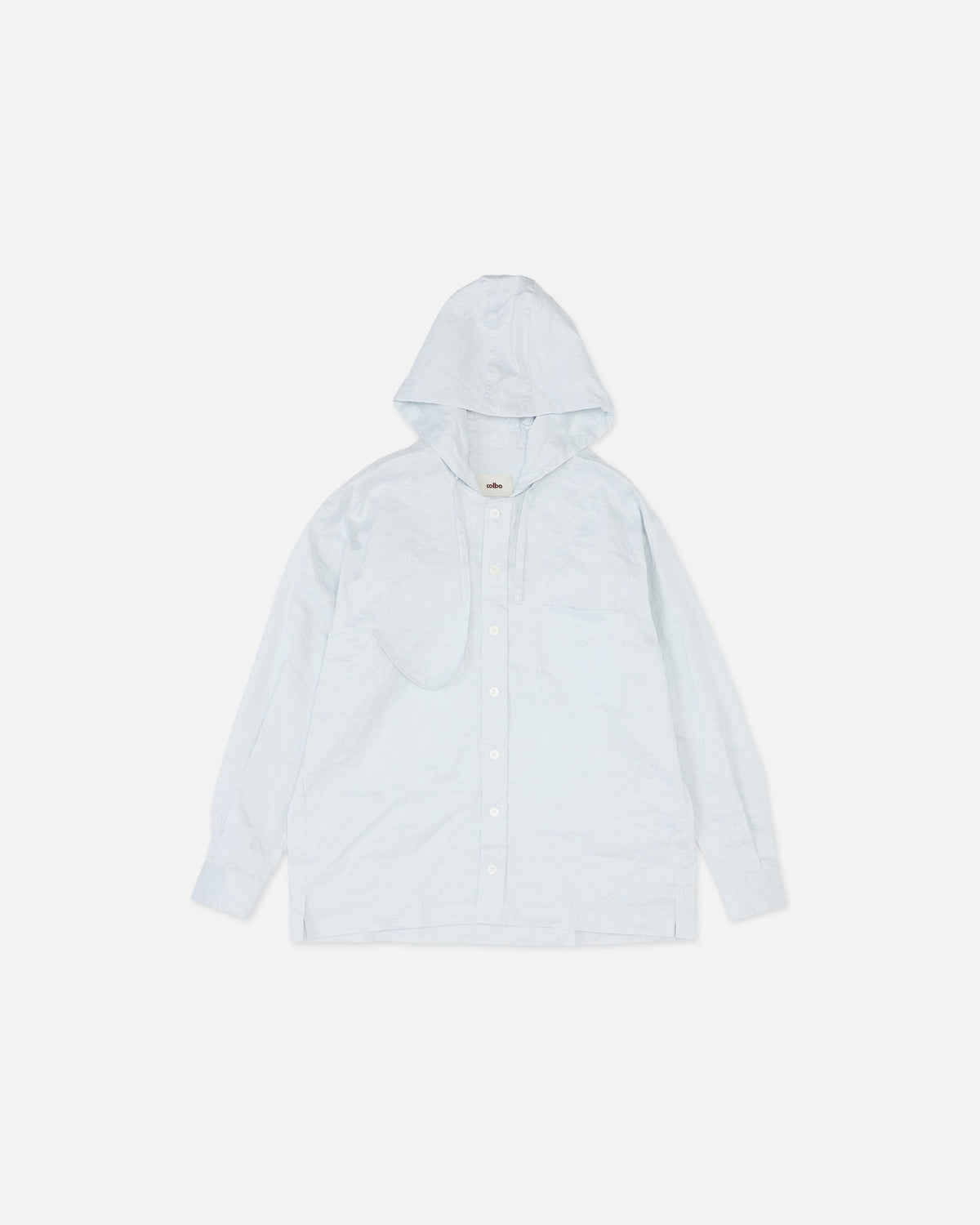 Colbo Hooded Shirt in pinstripe