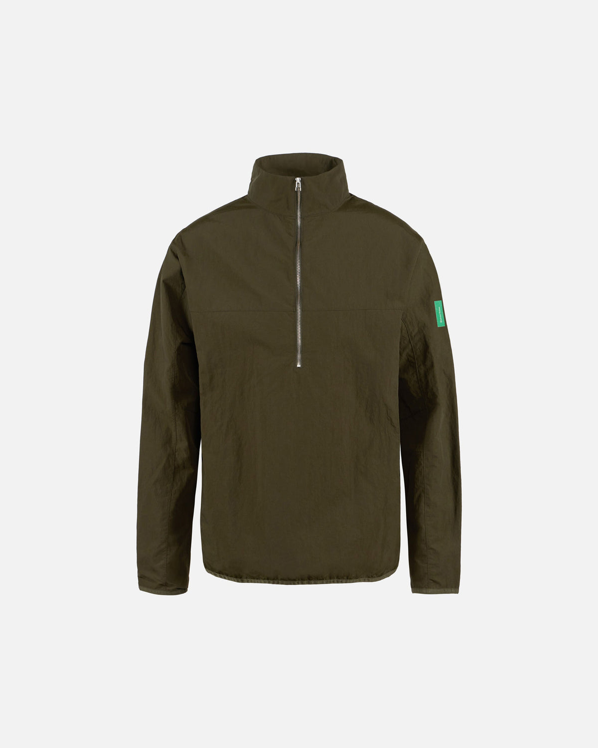 District Vision Half-Zip Nylon Windbreaker in Moss