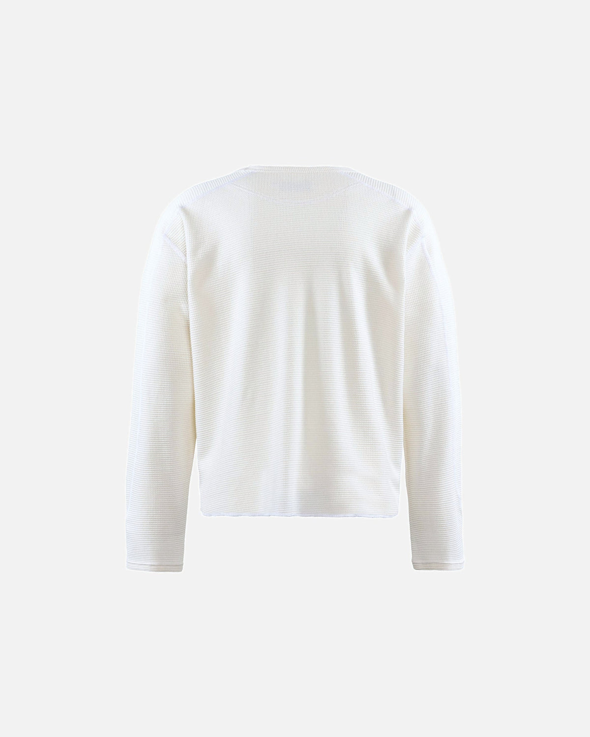 District Vision Long Sleeve Waffle Tee in white, view 2