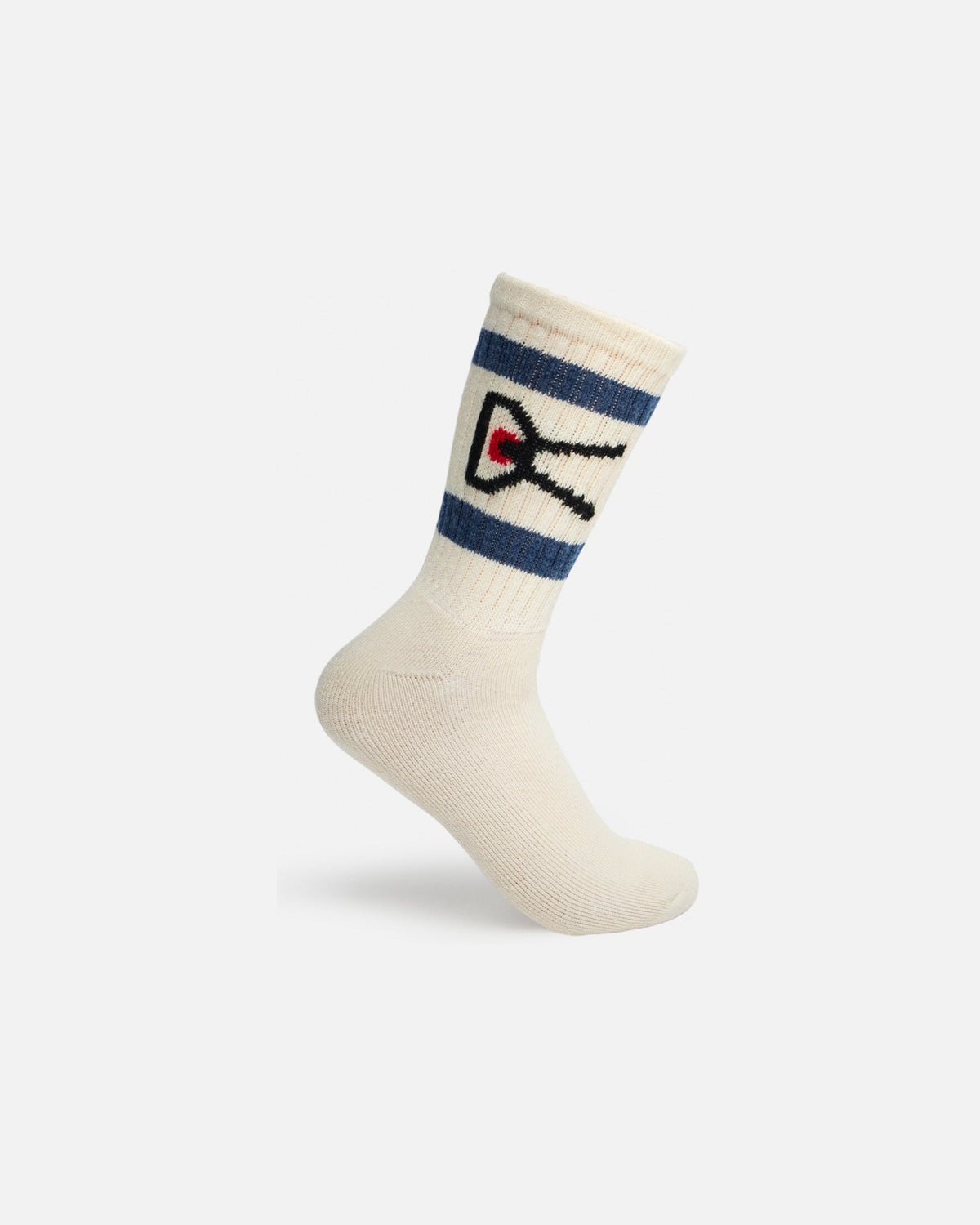 District Vision USA Cotton Socks two pack in Cream-Indigo Stripe
